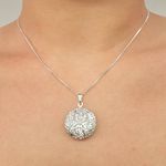 Colar Relicário Folheado A Prata 925 Detalhado 