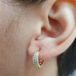 Mini Argola Com Zircônia Dourada 