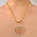Colar Elos Folheado A Ouro 18K Oração Do Pai Nosso 