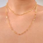 Colar Duplo Folheado A Ouro 18K Coraçãozinhos 