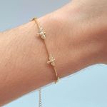Pulseira Folheada A Ouro 18K Pomba Da Paz (Antialérgico) 