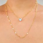 Colar Duplo Folheado A Ouro 18K Coração 