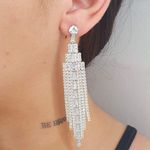 Brinco Franja Folheado a Prata 925 Cascata (Antialérgico)