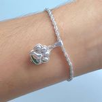 Pulseira Folheada A Prata 925 Baiana Com Patinha 