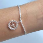 Pulseira Folheada A Prata 925 Baiana Com Pomba Da Paz 