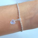Pulseira Folheada A Prata 925 Baiana Com Coração 