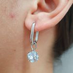Argola Com Strass Prata 