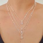 Colar Triplo Folheado a Prata 925 Pingentes