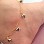 Tornozeleira Folheada A Ouro 18K Olho Grego