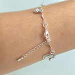 Pulseira Folheada A Prata 925 Coração 