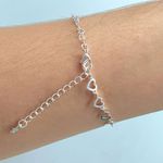 Pulseira Folheada A Prata 925 Coração 