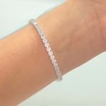 Pulseira Folheada A Prata 925 Com Zircônia Cravejada 