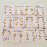 Lote Com 12 Kits De Brincos Folheados a Ouro 18K 2