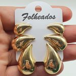 Kit De Brincos Folheados a Ouro 18K Gotas 