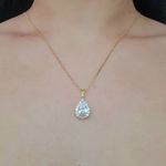 Colar Folheado a Ouro 18K Com Zircônia Gota 