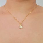 Colar Folheado a Ouro 18K Com Zircônia Nossa Senhora Aparecida 