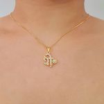 Colar Folheado a Ouro 18K Com Zircônia Fé 