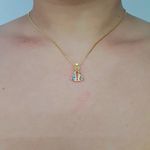 Colar Folheado a Ouro 18K Nossa Senhora Aparecida Colorida 