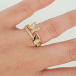 Anel Borboleta Dourado 