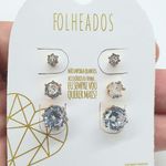 Kit De Brincos Folheados a Ouro 18K Pontos De Luz 