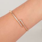 Bracelete Prego Cravejado Em Zircônia Dourado