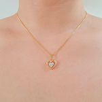 Colar Folheado a Ouro 18K Com Zircônia Coração 