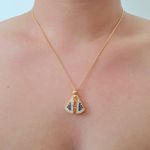 Colar Folheado a Ouro 18K Com Zircônia Cravejada Nossa Senhora Aparecida 