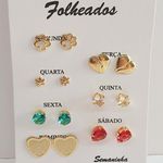 Kit De Brincos Semaninha Folheados a Ouro 18K Sortidos 