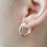 Mini Argola Folheada a Ouro 18K Lisa 