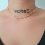 Colar Choker Duplo Folheado a Ouro 18K Branco 