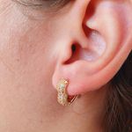 Mini Argola Com Zircônia Coração Dourado 
