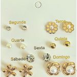 Kit De Brincos Semaninha Sortidos Dourado 