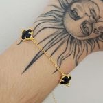 Pulseira Folheada A Ouro 18K Trevo Preto 