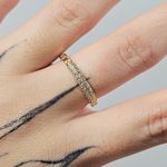 Anel Cravejado Em Zircônia Dourado 