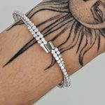 Bracelete Trançado Cravejado Em Zircônia Prata 
