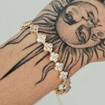 Pulseira Cravejada Em Zircônia Dourada tREVO 