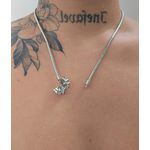 Colar Com Zircônia Cravejada Prata Trevo 
