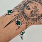 Pulseira Trevo Prata Verde 