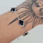 Pulseira Trevo Prata Preto 