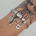 Pulseira Pandora Com Berloques Prata 