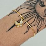 Pulseira Folheada A Ouro 18K Borboleta 