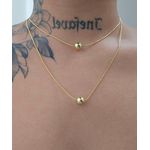 Colar Duplo Folheado a Ouro 18K Esferas 