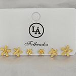 Kit De Brincos Folheados a Ouro 18K Margaridas 