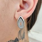 Brinco Com Zircônia Gota Prata 