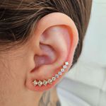 Brinco Ear Cuff Com Zircônia Dourado 