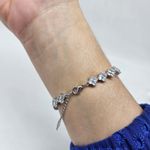 Pulseira Cravejada Em Zircônia Prata Trevo 