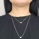 Colar Duplo Folheado a Prata 925 Coração 