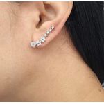 Brinco Ear Cuff Com Zircônia Florzinha Prata 