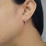 Mini Argola Com Zircônia Prata 