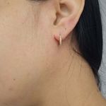 Mini Argola Com Zircônia Dourada 